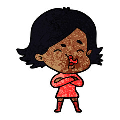 Obraz premium cartoon girl pulling face