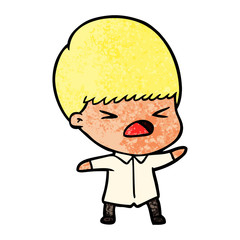 cartoon stressed man