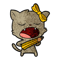 cartoon yawning cat