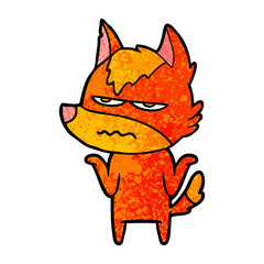 angry fox cartoon character