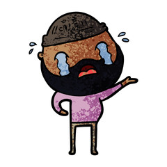cartoon bearded man crying