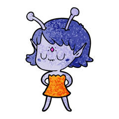 cartoon alien girl