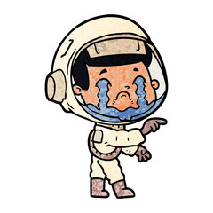 cartoon crying astronaut