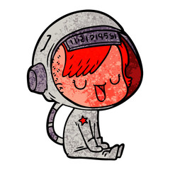 cartoon astronaut woman