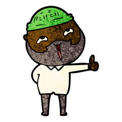 cartoon happy bearded man