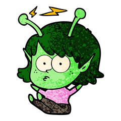 cartoon alien girl