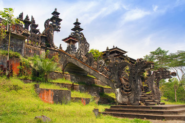 Naklejka premium Pura Besakih, Balinese largest hinduist temple and most famous place of worship.