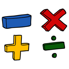 Obraz premium cartoon math symbols