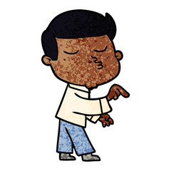 cartoon model guy pouting