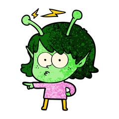 cartoon alien girl