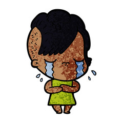 cartoon crying girl