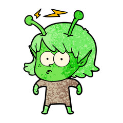 cartoon alien girl