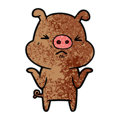 cartoon angry pig