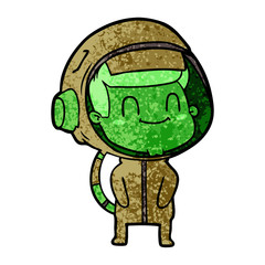 happy cartoon astronaut man