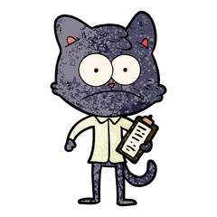 cartoon cat with clipboard