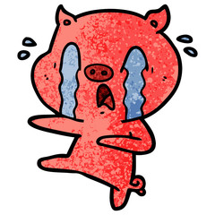 crying pig cartoon