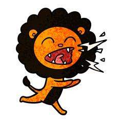 cartoon running lion