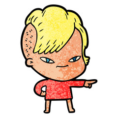 cute cartoon girl with hipster haircut