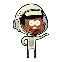 cartoon surprised astronaut