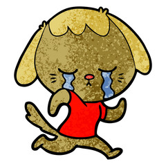 cute puppy crying cartoon