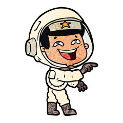 cartoon laughing astronaut