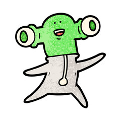 Naklejka premium friendly cartoon alien