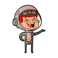 cartoon laughing astronaut