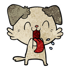 cartoon panting dog
