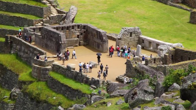 Tourists At Machu Picchu In Peru