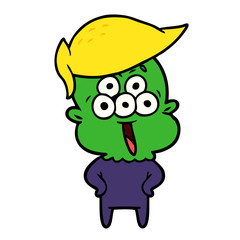 happy cartoon alien idiot