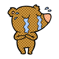crying bear cartoon character
