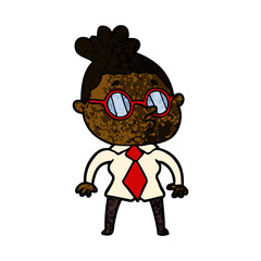 cartoon woman wearing glasses