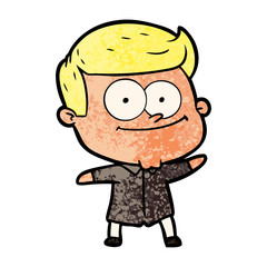 cartoon happy man