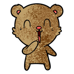 happy laughing cartoon bear