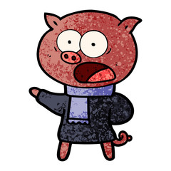 cartoon pig shouting
