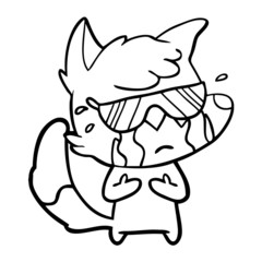 crying fox cartoon