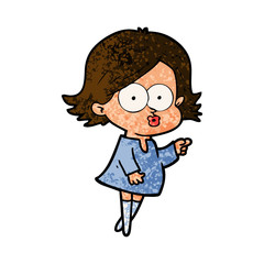 cartoon girl pouting