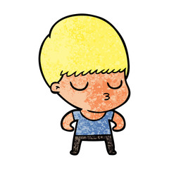 cartoon calm boy
