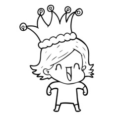 cartoon happy woman