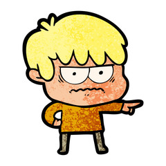 annoyed cartoon boy