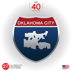 The City label and map united state of america In American Signs Style