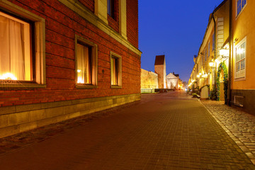 Riga. Old street at night.