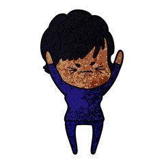 cartoon frustrated woman