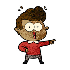 cartoon excited man