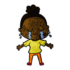 cartoon crying old lady