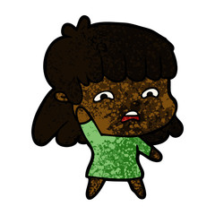 cartoon worried woman