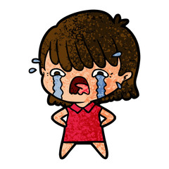 cartoon girl crying