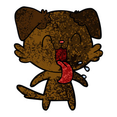 cartoon panting dog