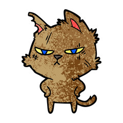 tough cartoon cat