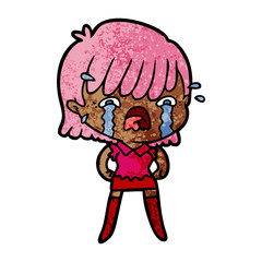 cartoon girl crying